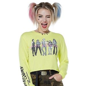 Harley Quinn Birds of Prey - No One Is Like Me Long Sleeve Crop Top T Shirt NWTs